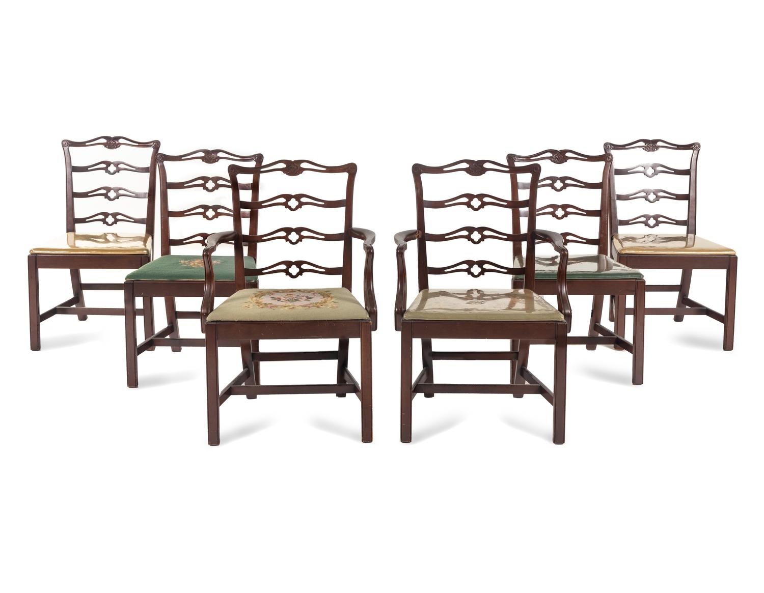 A Set of Six George III Style Mahogany Dining Chairs