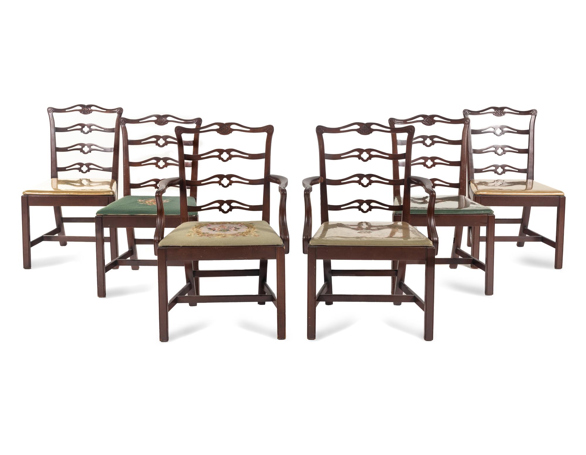A Set of Six George III Style Mahogany Dining Chairs