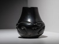 Carved Blackware Pottery Jar