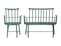 A Suite of Painted Metal Windsor Patio Furniture
