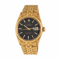 Rolex, Ref. 1601, 18K Yellow Gold 'Datejust' Watch with Black Dial