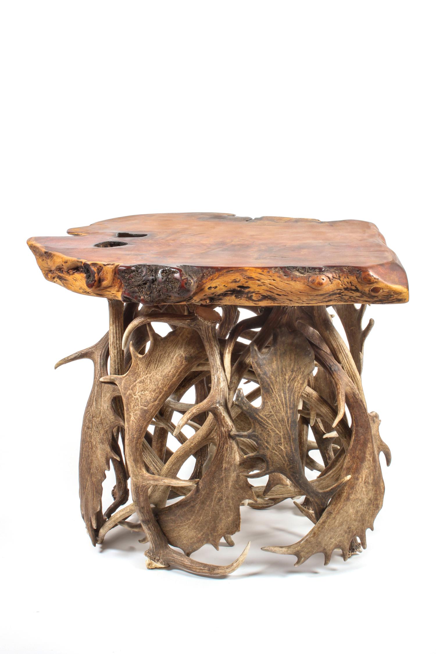 Contemporary Moose Paddle Side Table Height 26 x width 28 x depth 18 inches