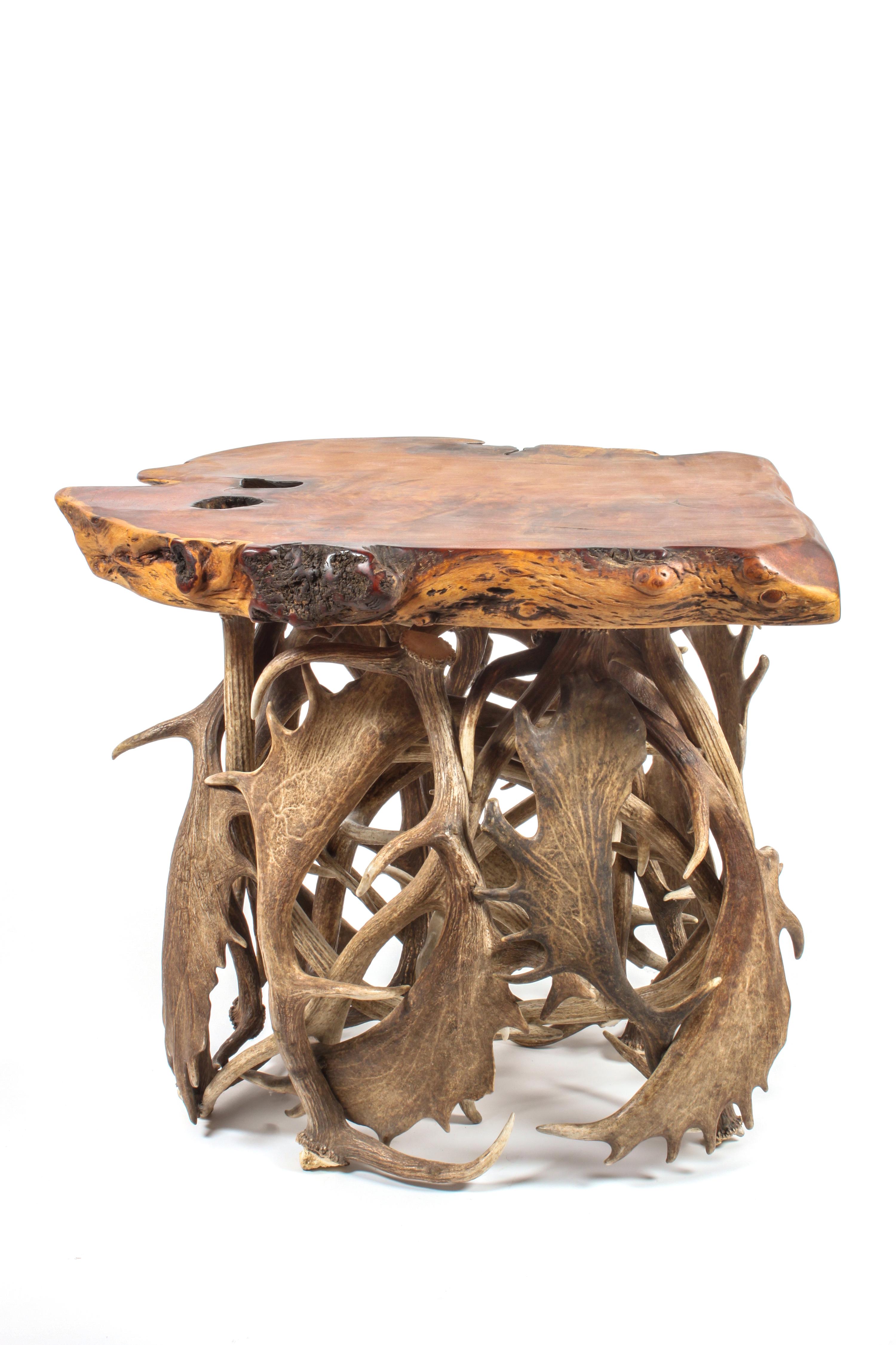 Contemporary Moose Paddle Side Table Height 26 x width 28 x depth 18 inches