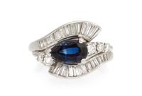 A Platinum, Sapphire and Diamond Ring, Cartier, 5.20 dwts.