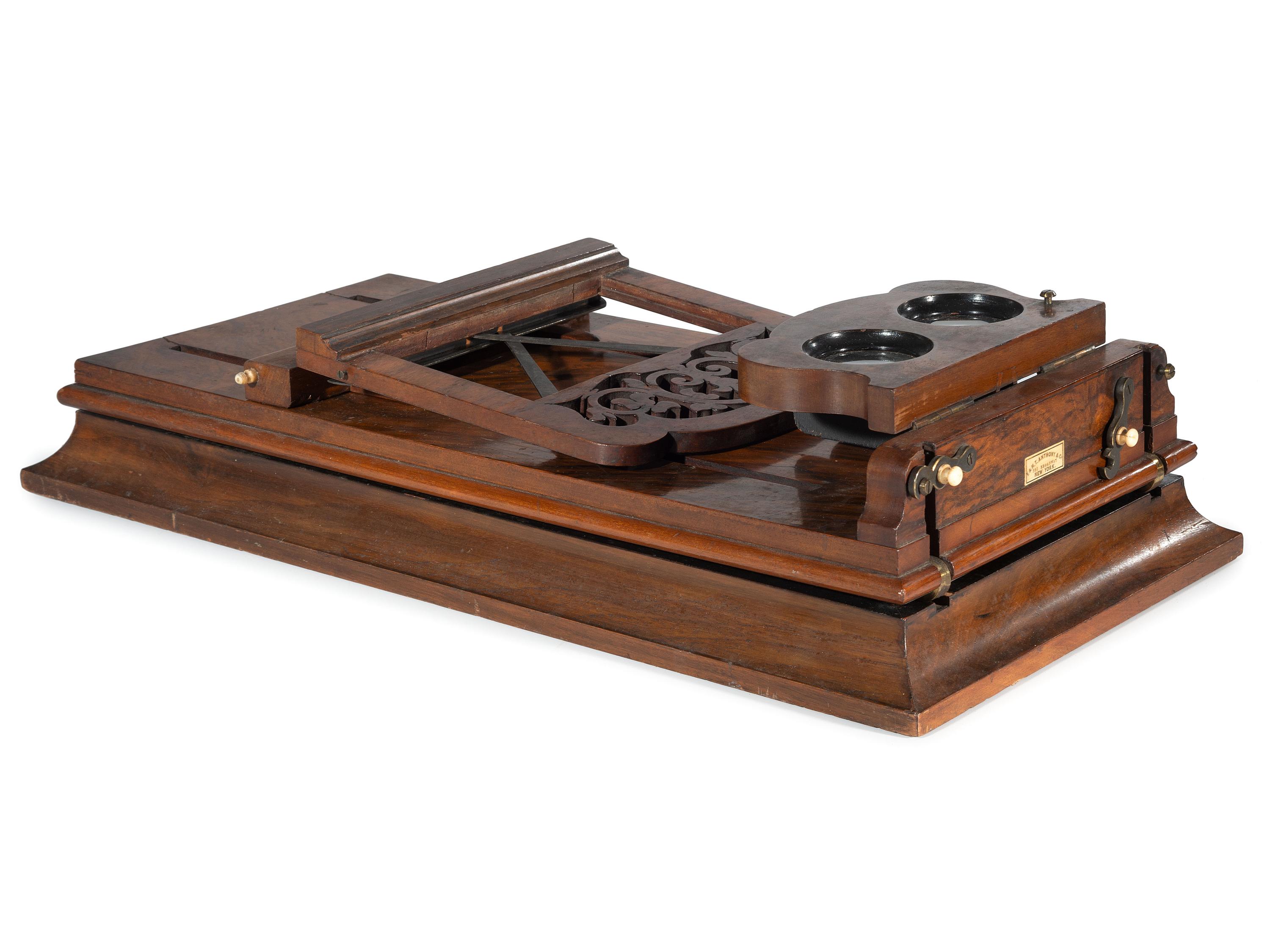 [EARLY PHOTOGRAPHY]. Table top folding stereographoscope. New York: E. & H.T. Anthony & Co.