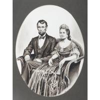 Lloyd Ostendorf, Pen and Ink Wash Drawing of Abraham and Mary Todd Lincoln