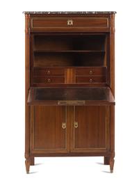 A Louis XVI Style Mahogany Secrétaire à Abbatant