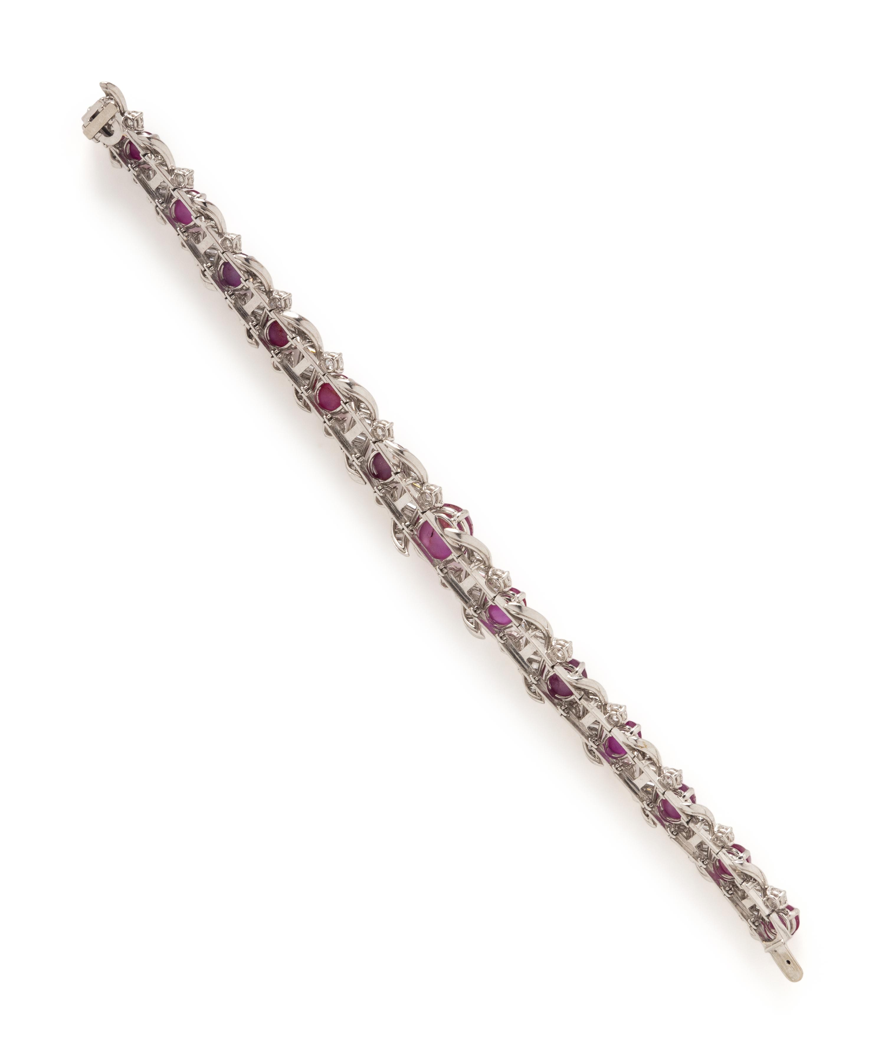 STAR RUBY AND DIAMOND BRACELET
