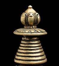 A Small Tibetan Bronze Pala-Style Model of a Stupa