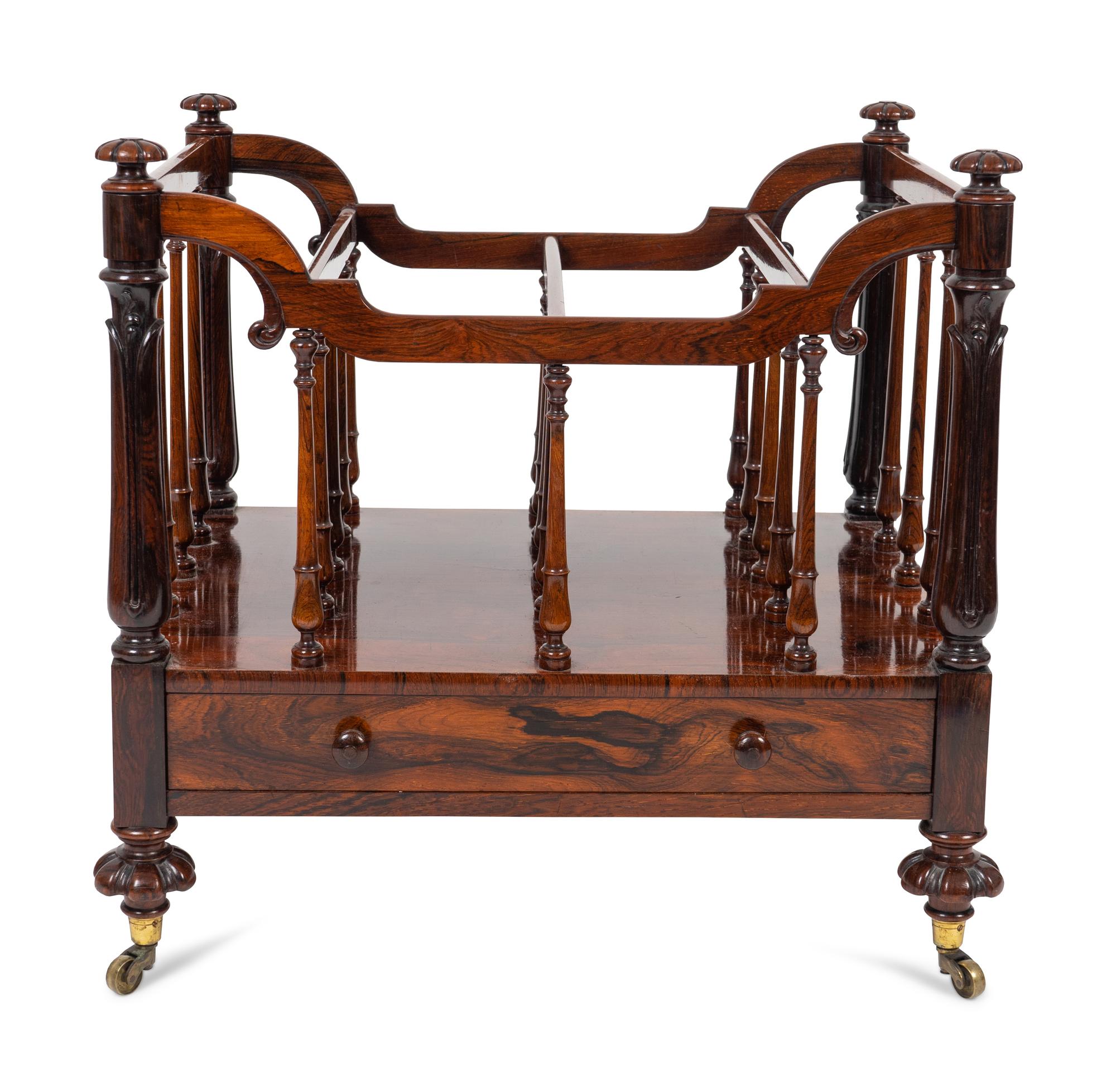 A Regency Carved Mahogany Canterbury Attributed to Gillows — 19TH CENTURY