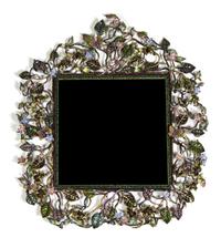 An Enameled and Gemstone Mirror Height 31 inches. — JAY STRONGWATER (AMERICAN, B. 1960)