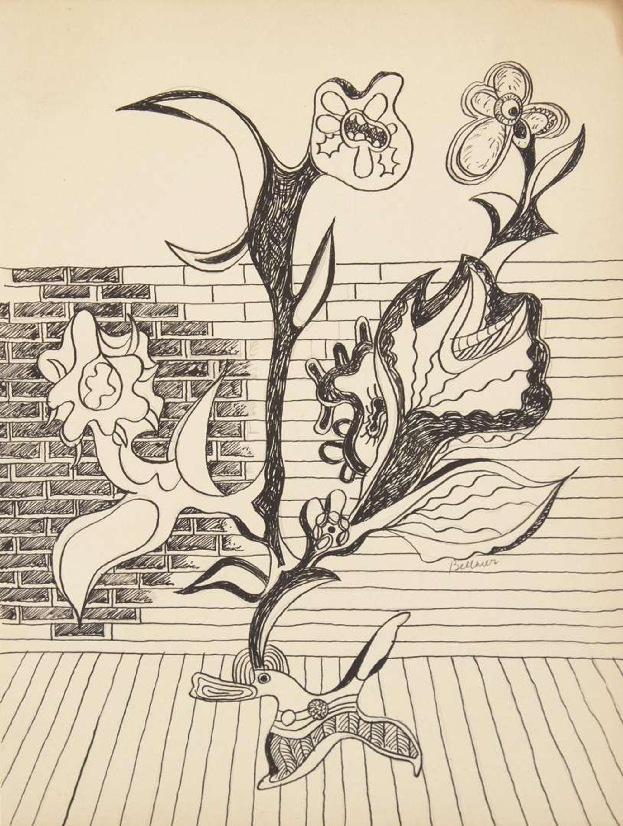 Hans Bellmer (German, 1902-1975) - Wall Flower Drawing