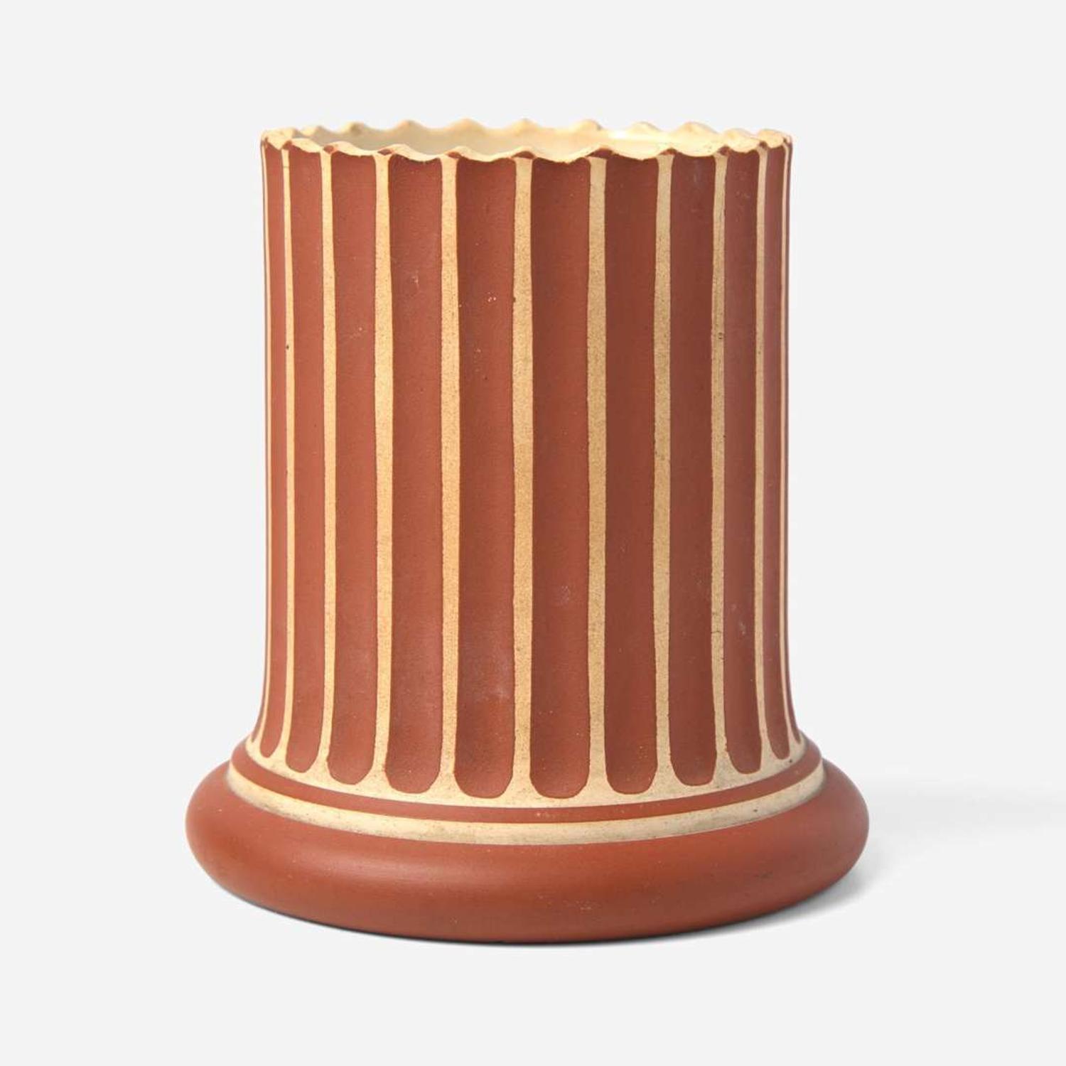 A Wedgwood & Bentley Slip Decorated Queensware Column-Form Vase UK, 1770s