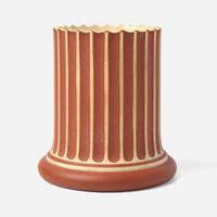 A Wedgwood & Bentley Slip Decorated Queensware Column-Form Vase UK, 1770s