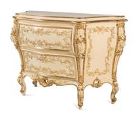A Venetian Style Painted Bombé Commode