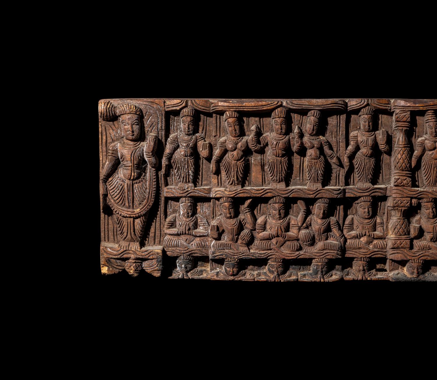 An Indian Carved Wood Panel