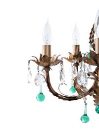 A Continental Gilt Metal Five-Light Chandelier