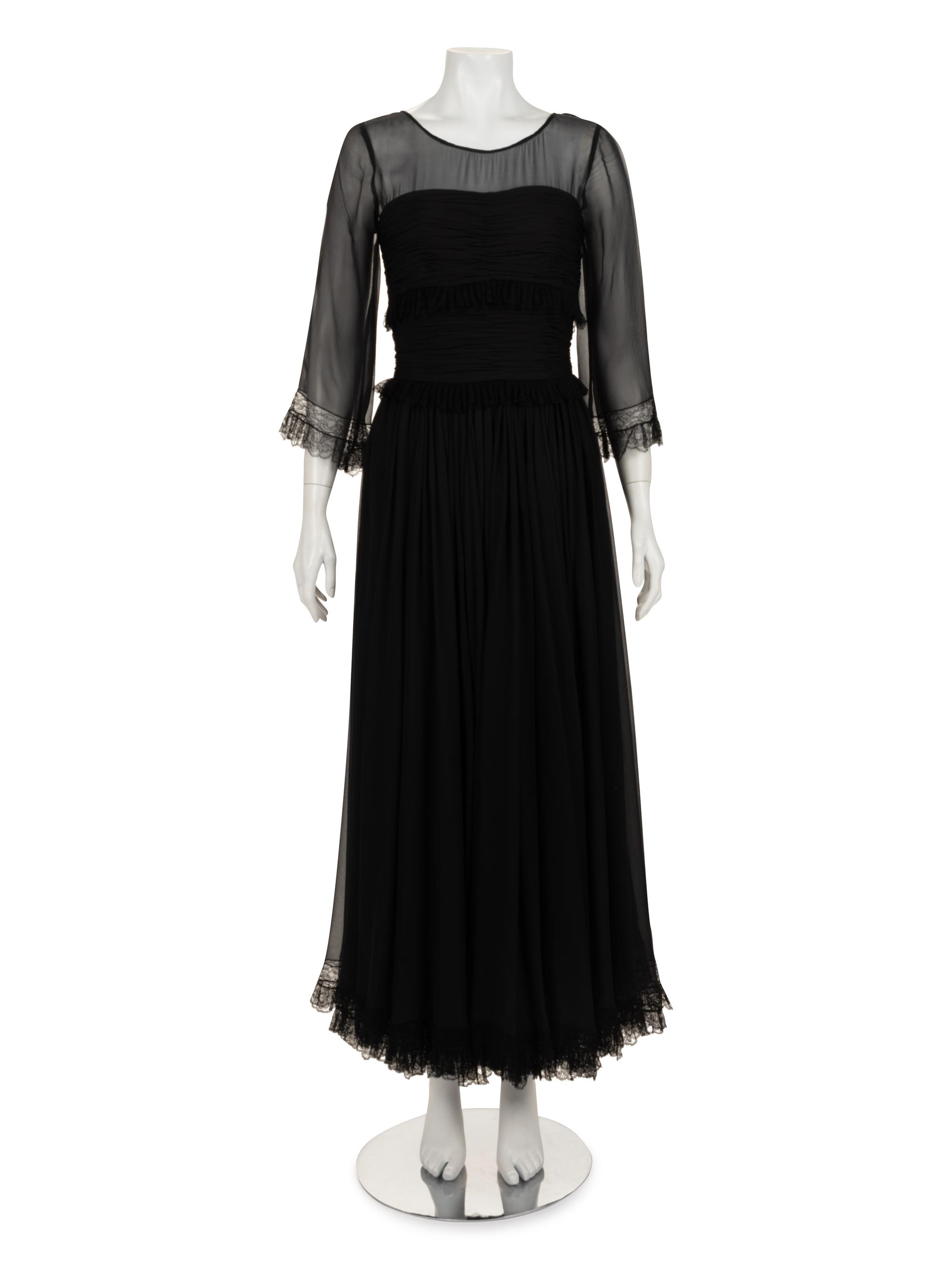Chanel Silk Chiffon and Lace Dress, 1985-90