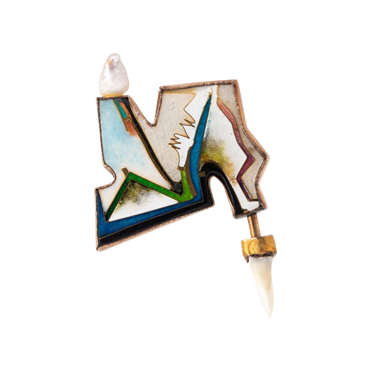 WILLIAM HARPER, POLYCHROME ENAMEL 'KYOTO I' BROOCH