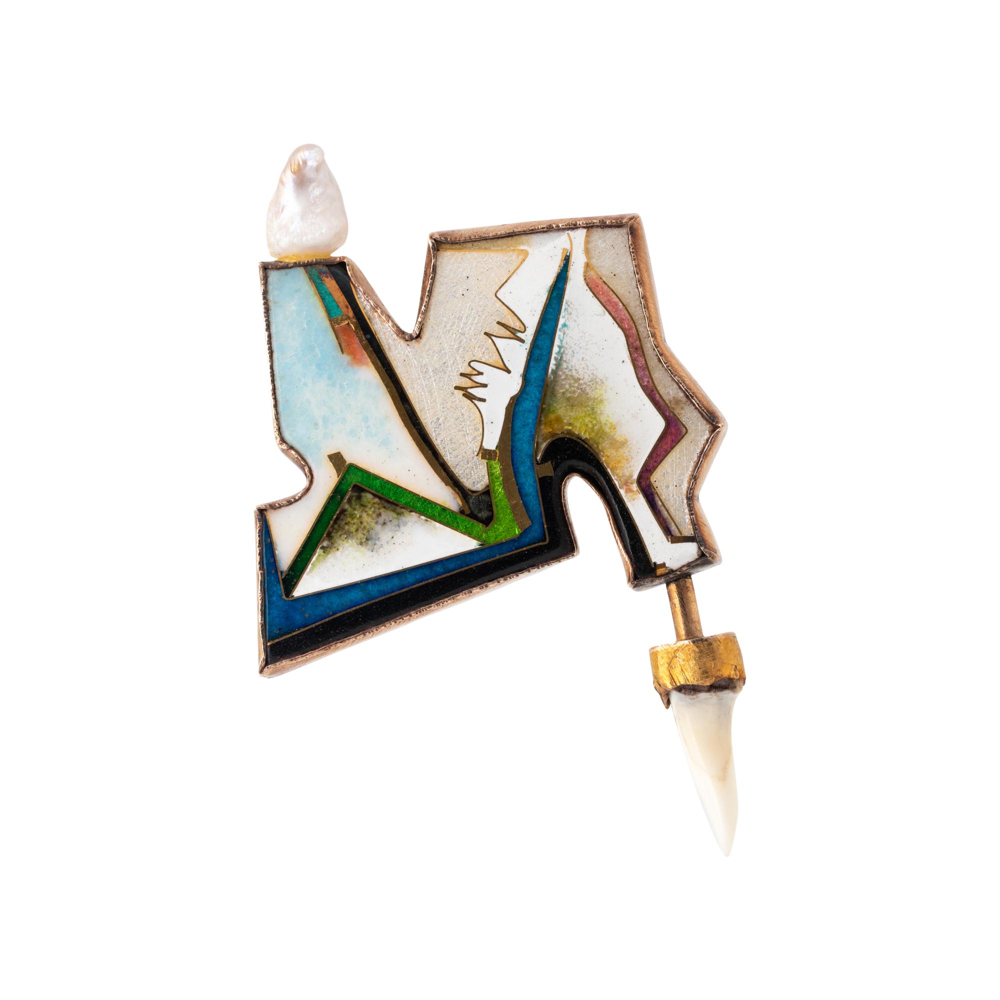 WILLIAM HARPER, POLYCHROME ENAMEL 'KYOTO I' BROOCH