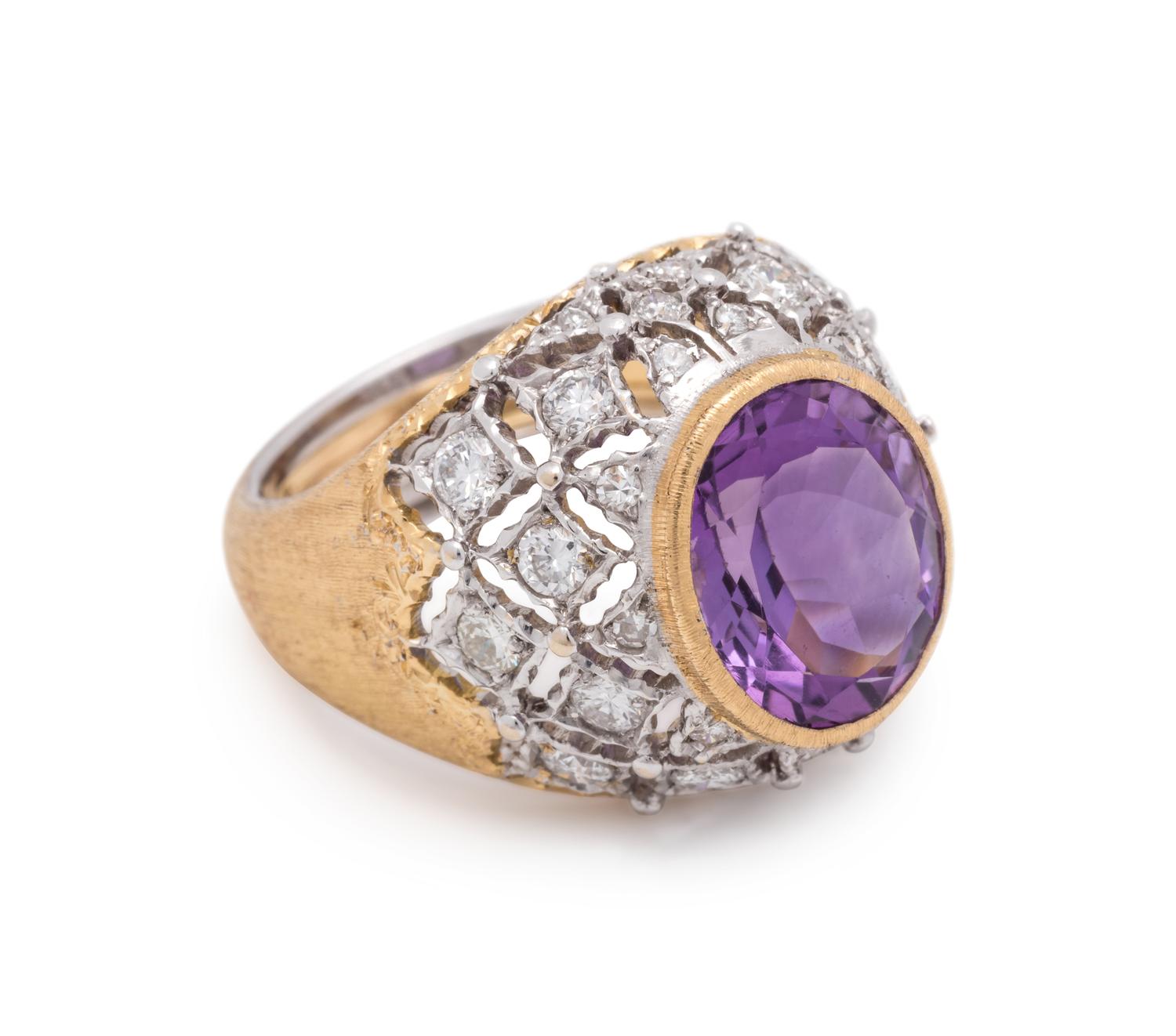 MARIO BUCCELLATI, AMETHYST AND DIAMOND RING