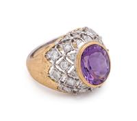 MARIO BUCCELLATI, AMETHYST AND DIAMOND RING
