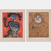 General with Mildewed Head and Lady from Dames et Généraux , 1963-1964 (a pair of works)