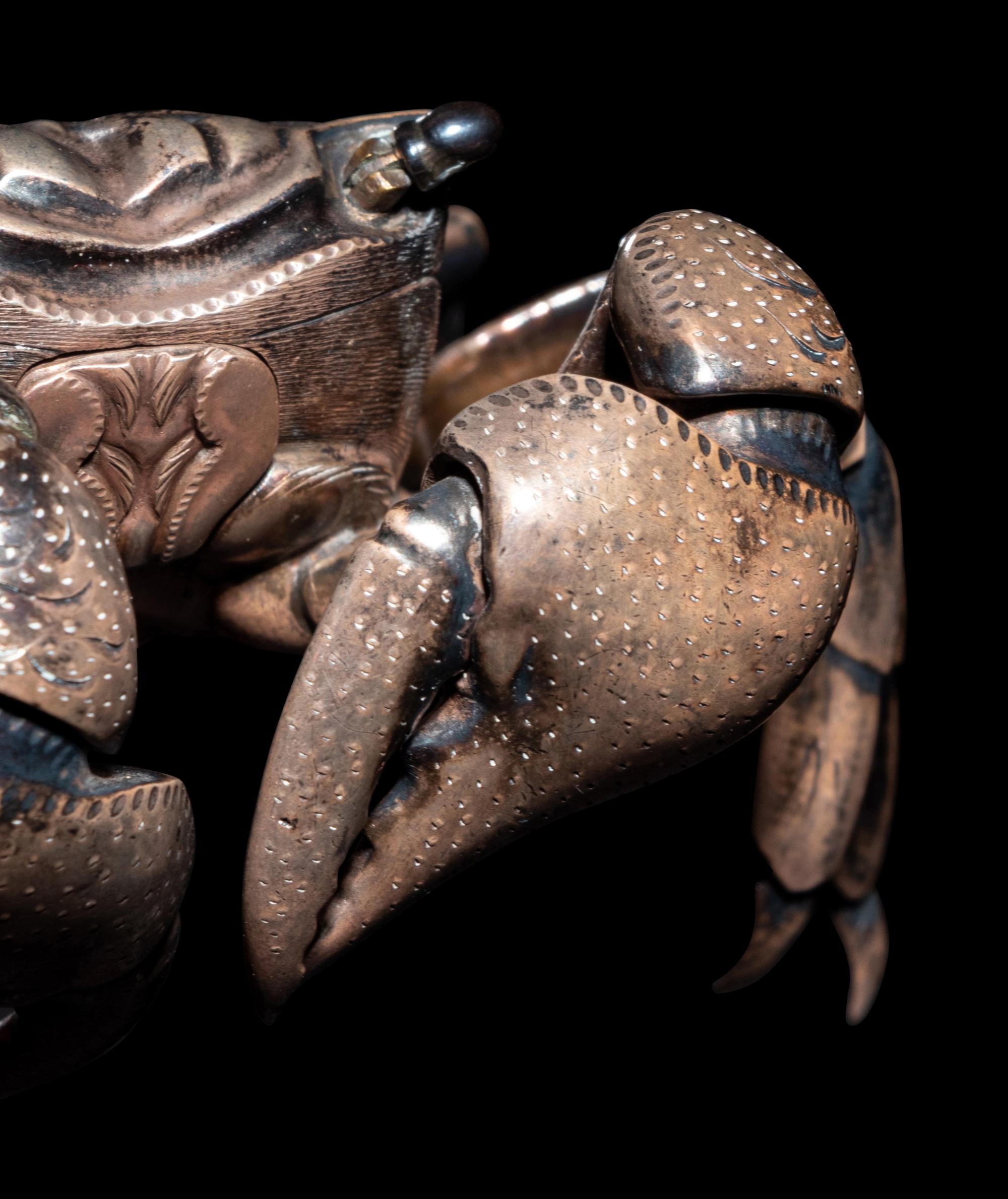 A Japanese Silver Articulated Model of a Crab