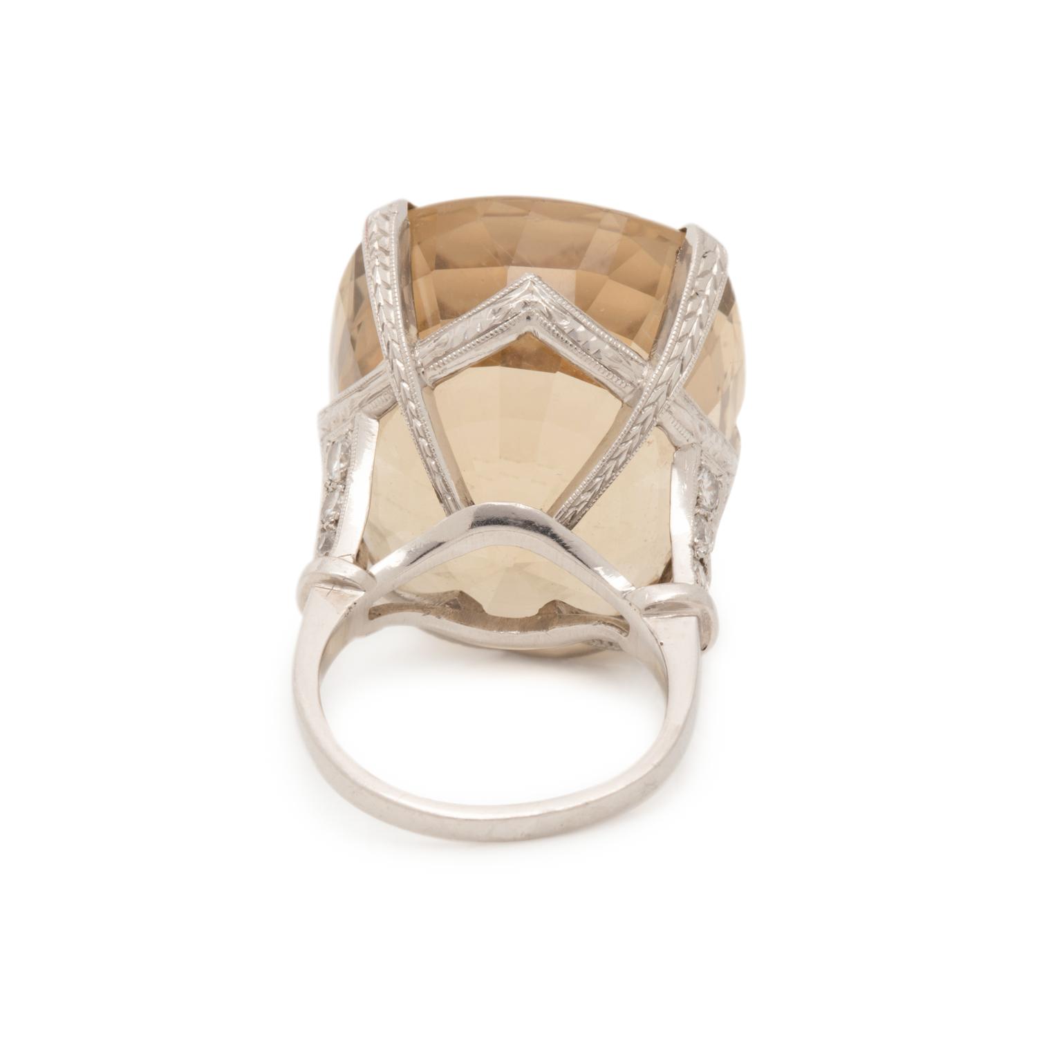 SMOKY QUARTZ AND DIAMOND RING