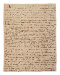 [ENSLAVEMENT & ABOLITION]. Letter describing conditions on a Mississippi plantation, including the escape and punishment of an enslaved man "Ned." Honey Island, Mississippi. 3 March 1837.