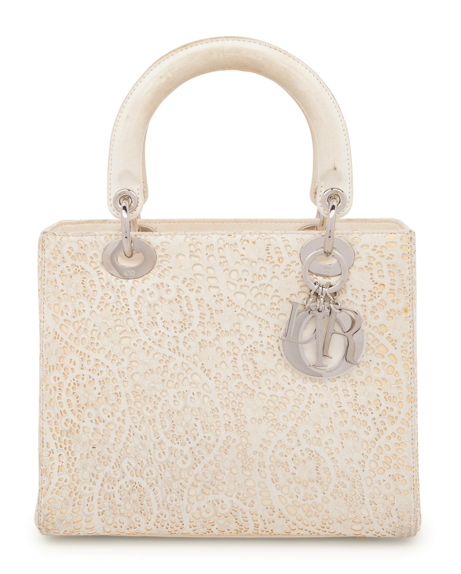 Christian Dior Limited Edition Laser Cut Leather Small Lady Dior Bag, 2007