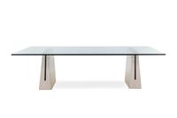 A Glass, Brass, and Marble Dining Table