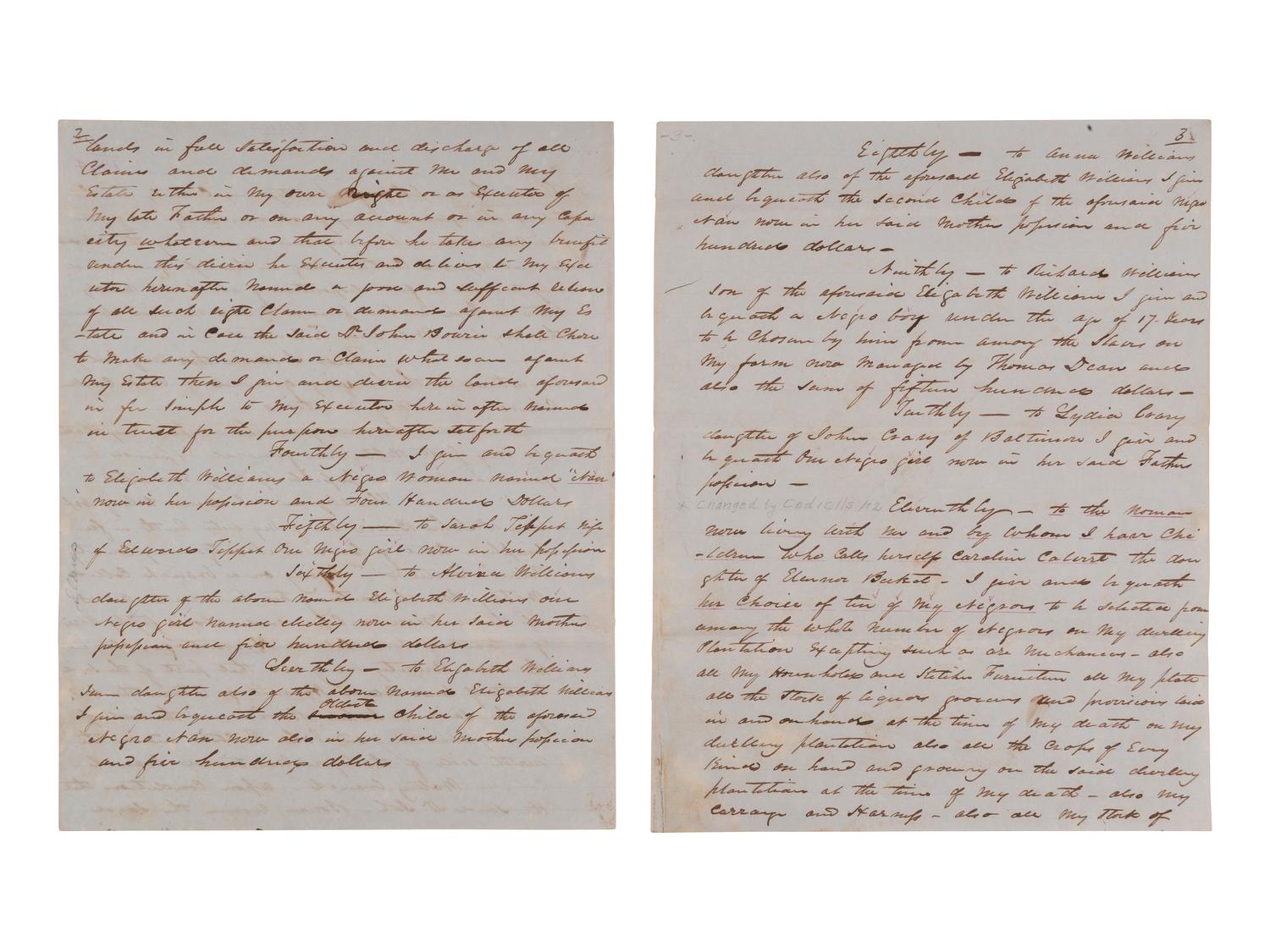 [ENSLAVEMENT] Last will and testament of Thomas Cramphin of Montgomery County, MD, involving slaves