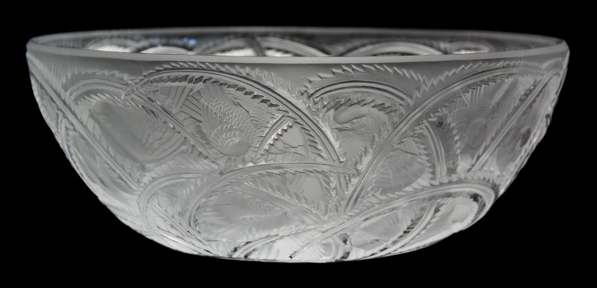 A Lalique Glass Pinsons Bowl Diameter 9 1/4 inches. — 20TH CENTURY