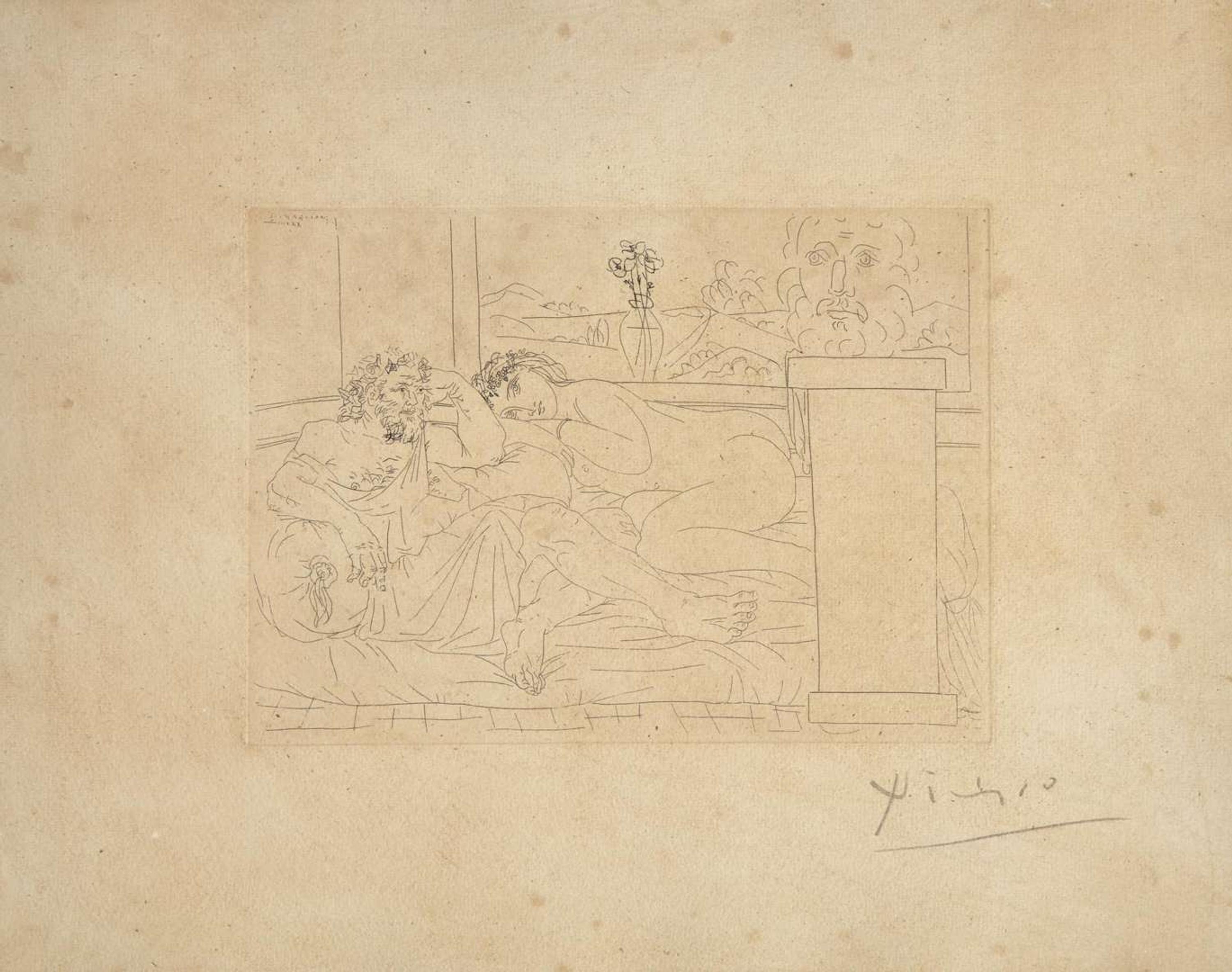 Pablo Picasso (Spanish, 1881-1973), Le Repos Du Sculpteur IV, from La Suite Vollard