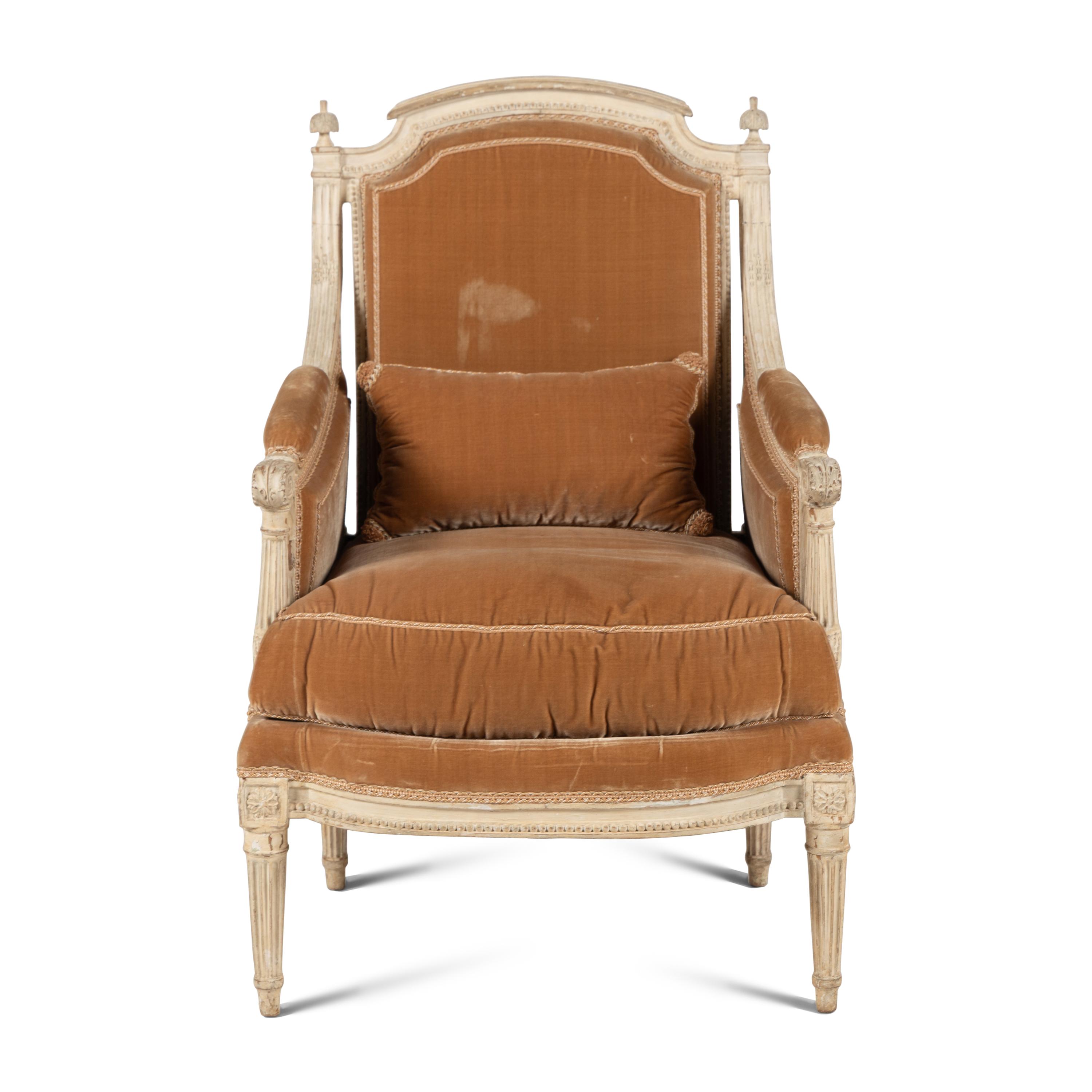 A Louis XVI Crème-Painted Bergère