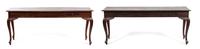 A Near Pair of French Provincial Style Console Tables Height 30 x width 70 1/2 x depth 19 1/2 inches. — 20TH CENTURY