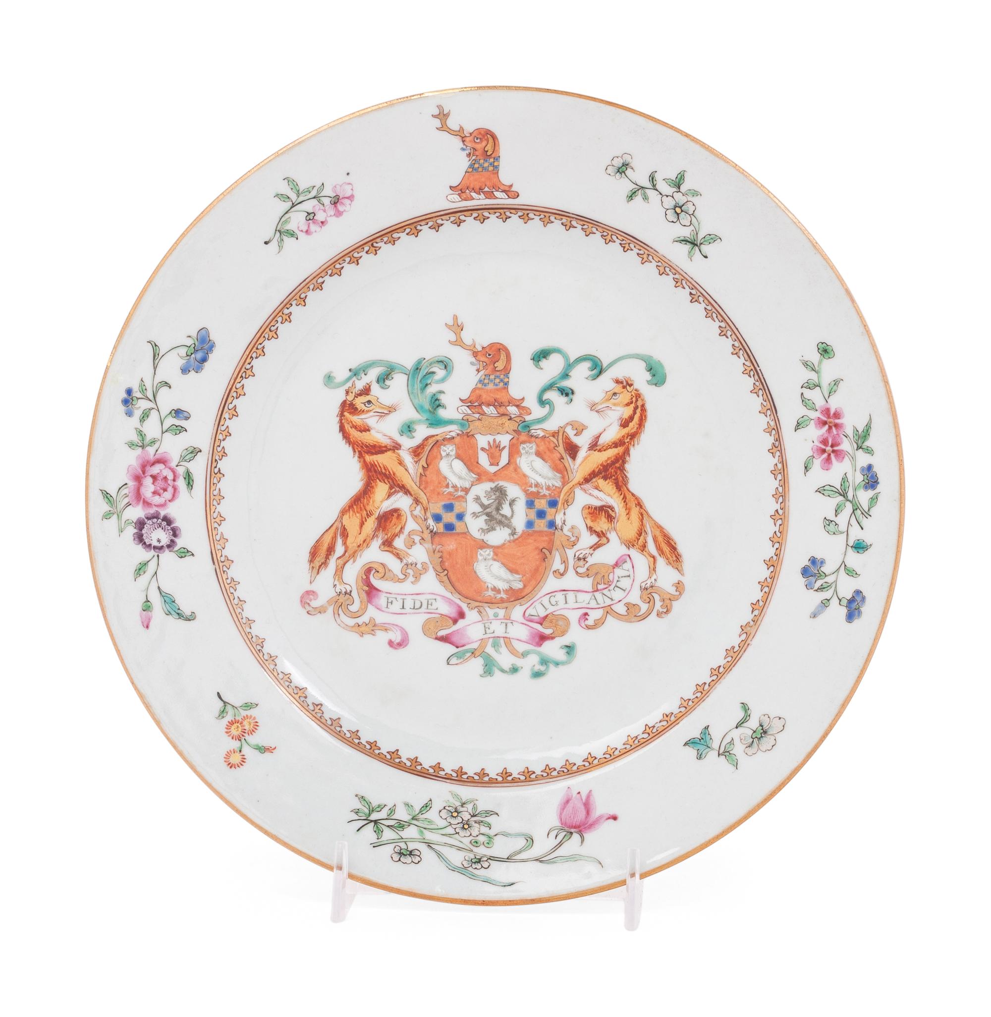 A Chinese Export Porcelain Armorial Plate