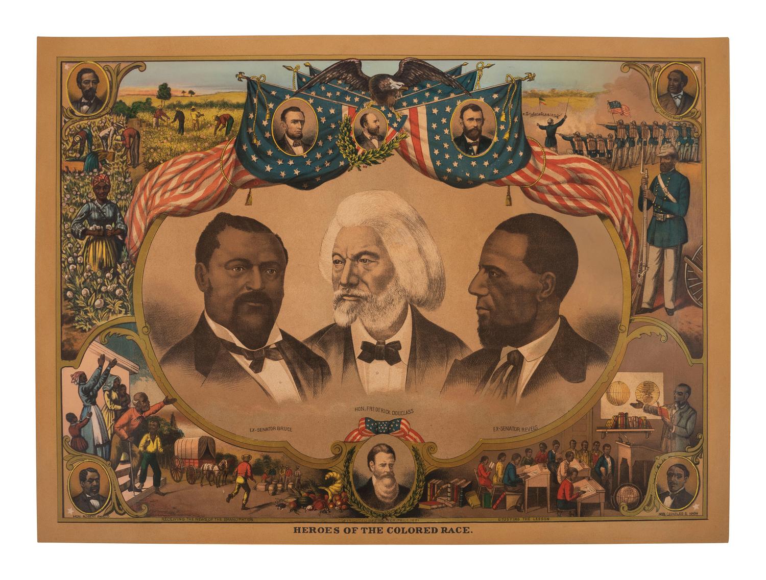 [AFRICAN AMERICANA - POLITICS]. Heroes of the Colored Race . Philadelphia, PA: J. Hoover, 1881.