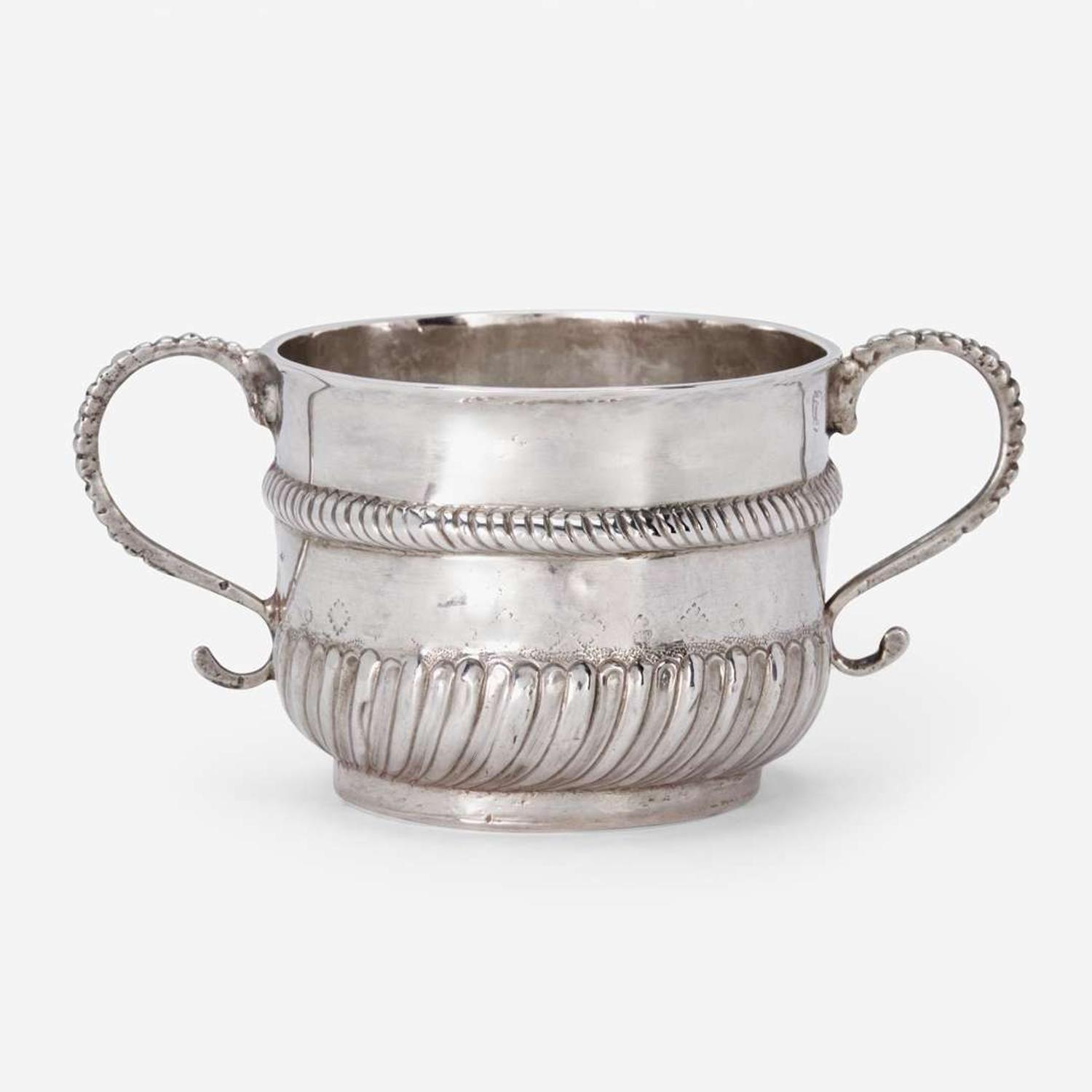 A silver caudle cup John Coney (1655-1722), Boston, MA, circa 1700