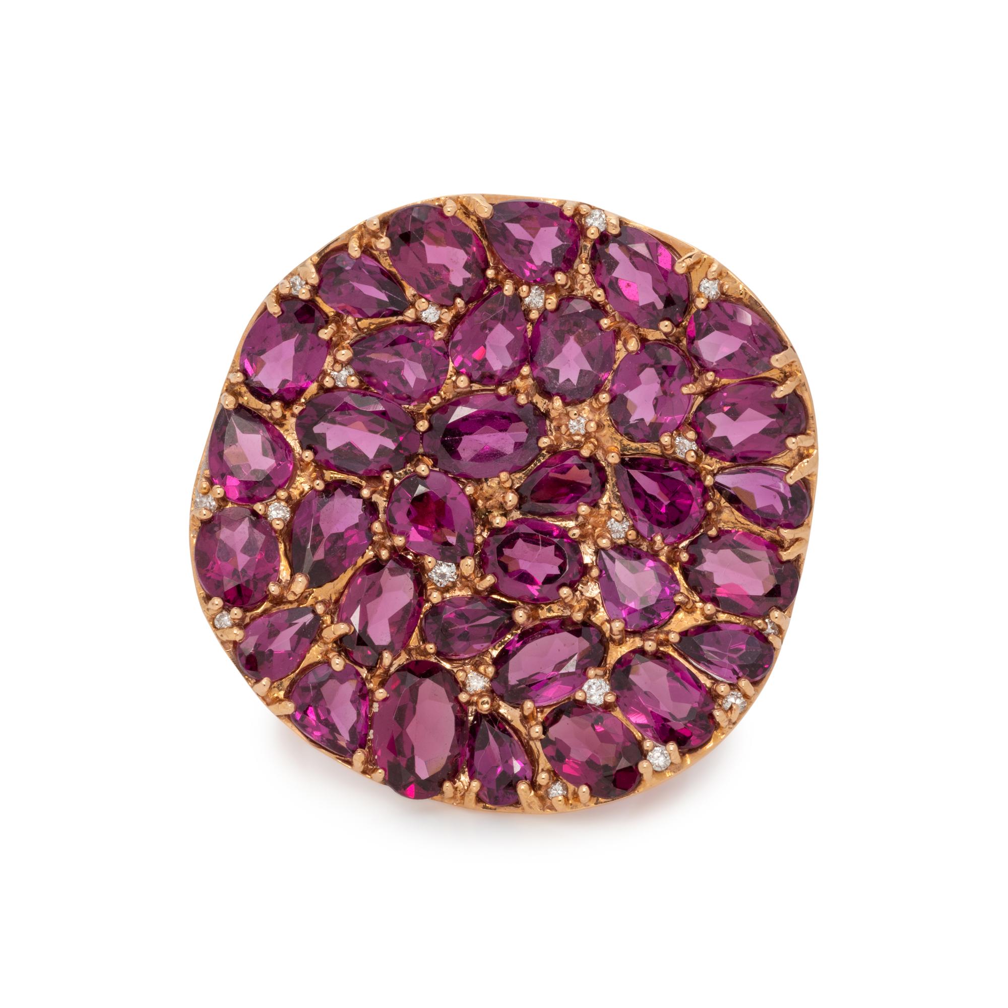 PURPLE GEMSTONE AND DIAMOND RING