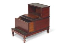 A Set of Regency Mahogany and Leather Bed Steps