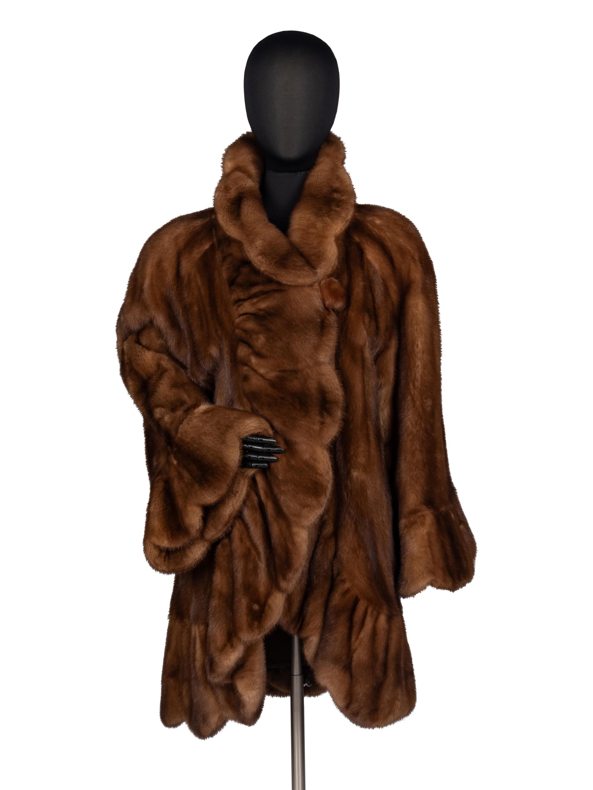 Bergdorf Goodman Scalloped Mink Coat