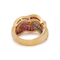 YELLOW GOLD, RUBY AND DIAMOND RING