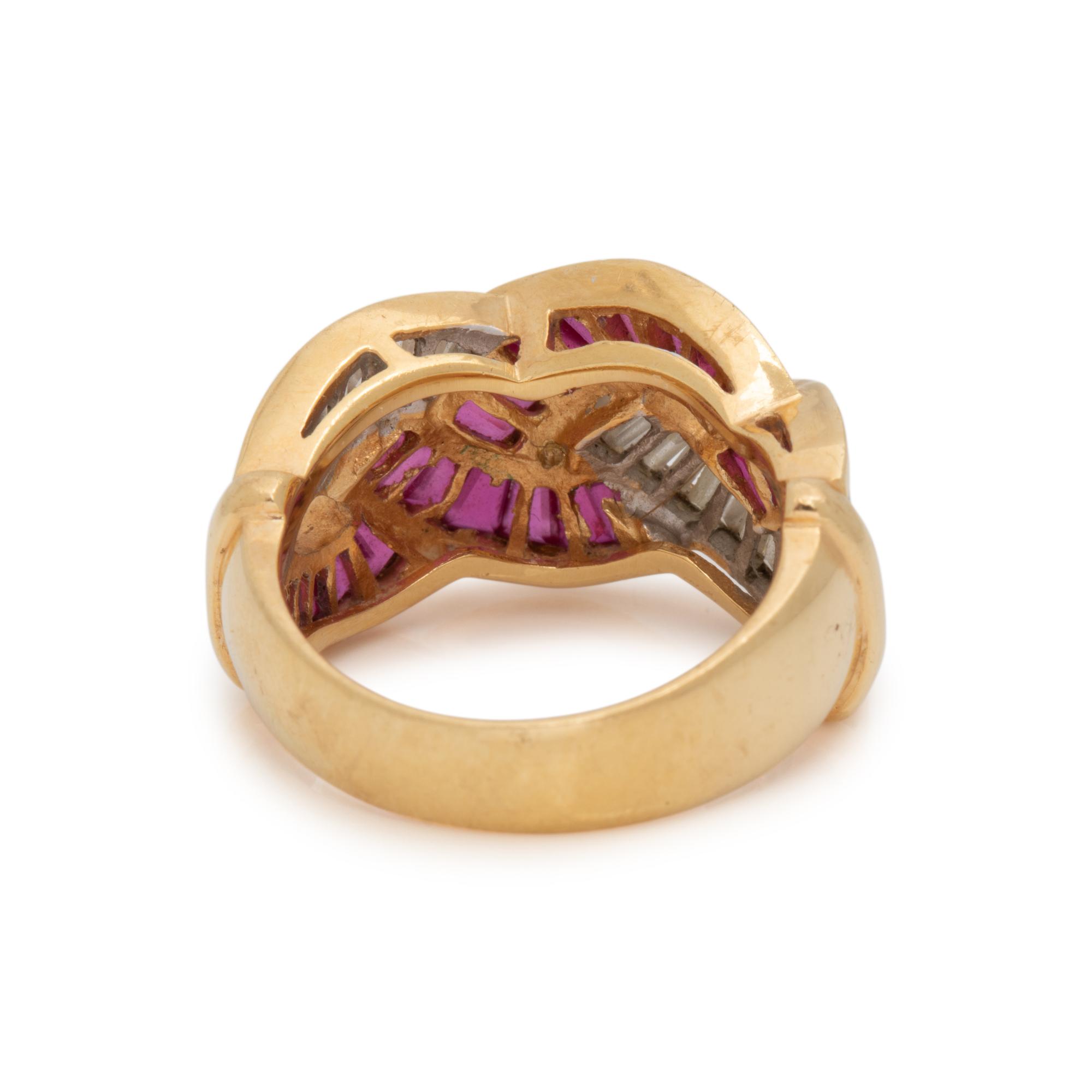 YELLOW GOLD, RUBY AND DIAMOND RING