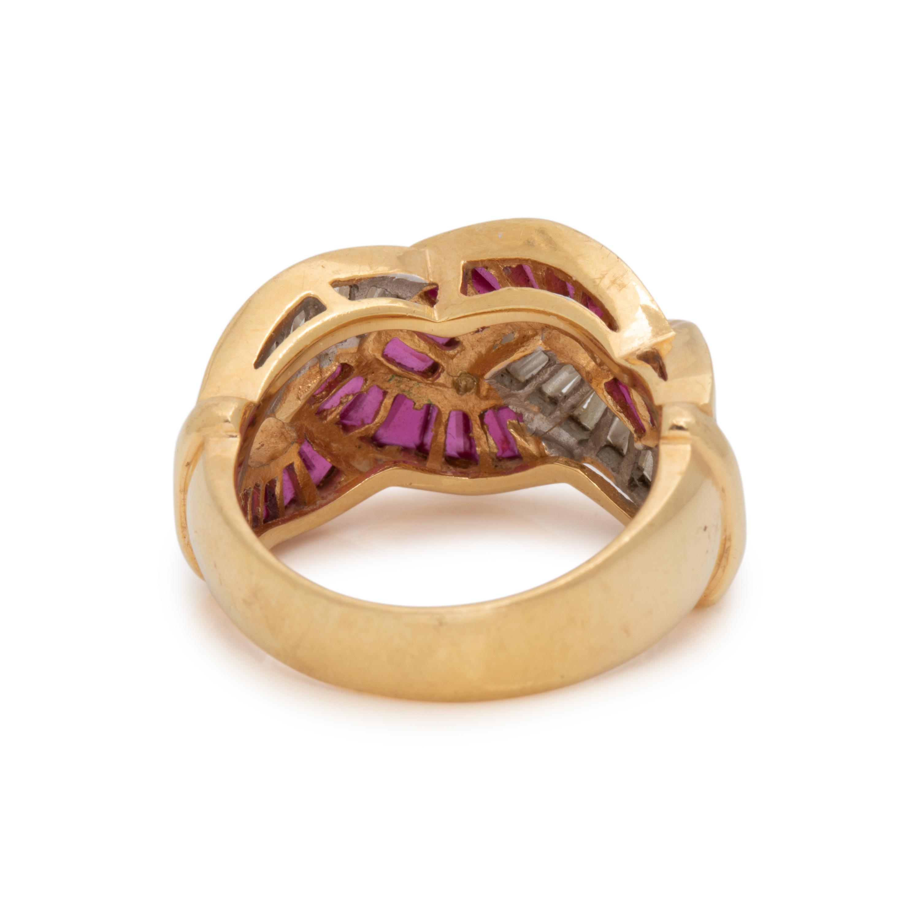 YELLOW GOLD, RUBY AND DIAMOND RING