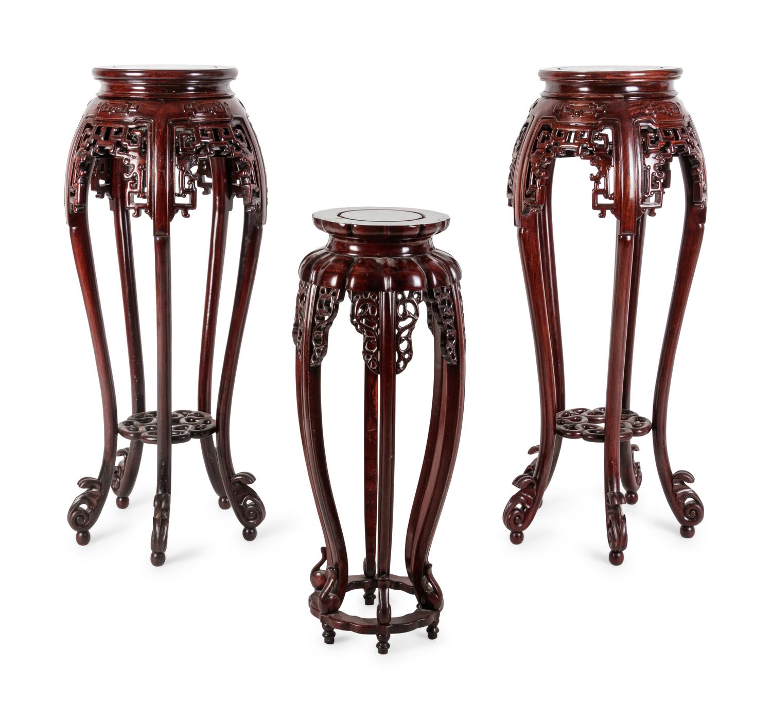 Three Chinese Hardwood Stands, Huaji