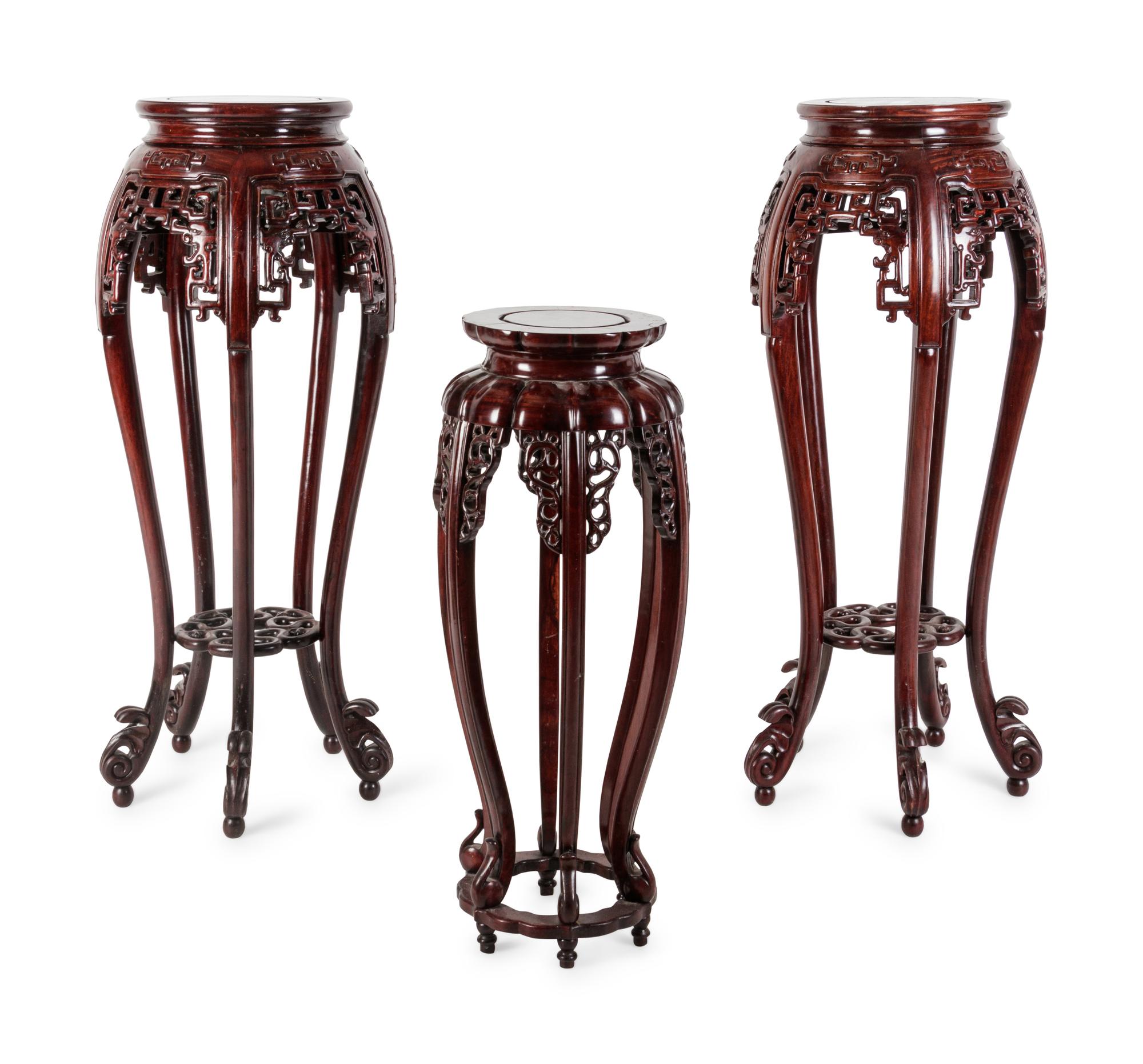 Three Chinese Hardwood Stands, Huaji