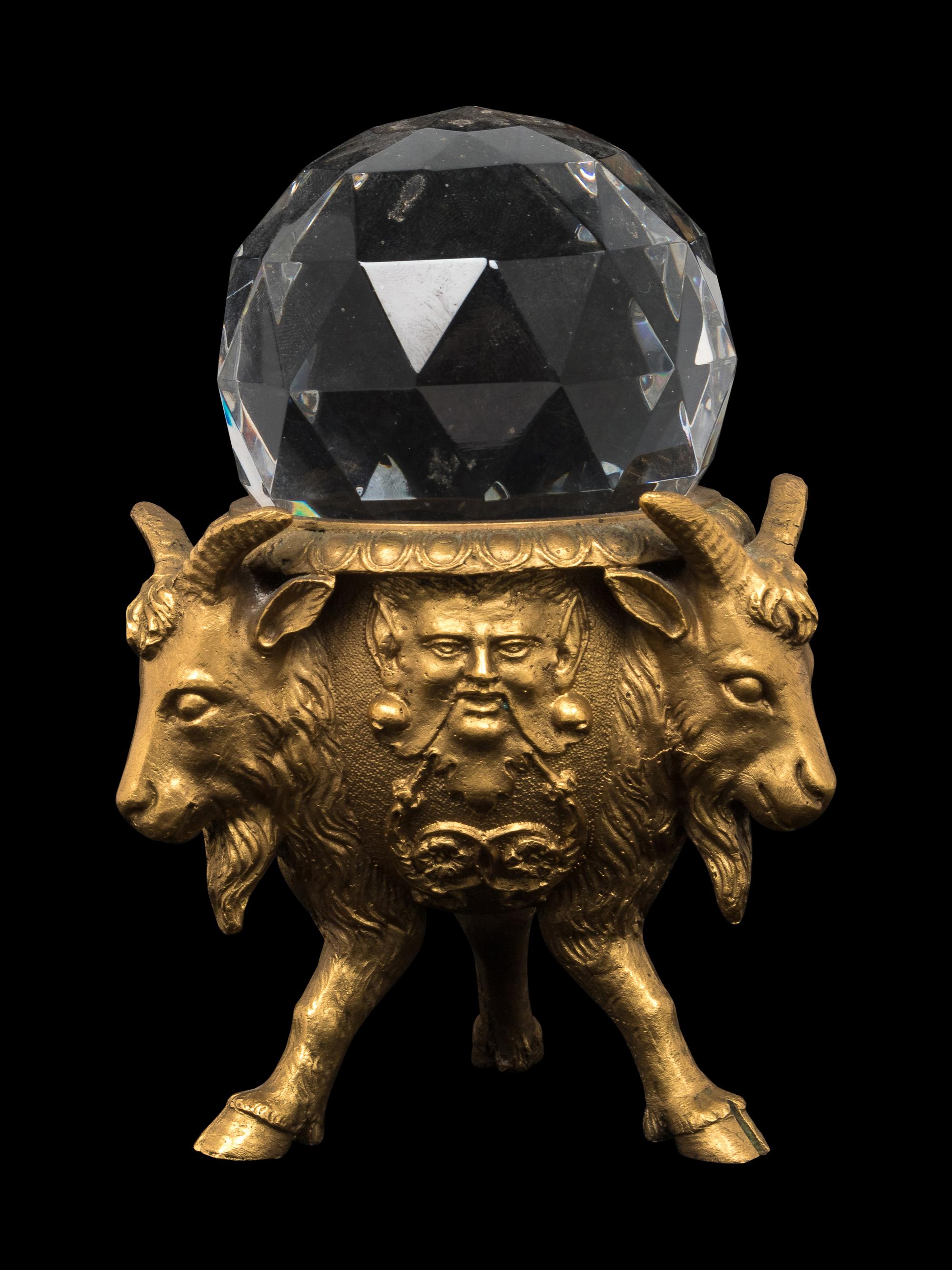 A Neoclassical Gilt Bronze Small Coupe with a Cut Glass Ornament