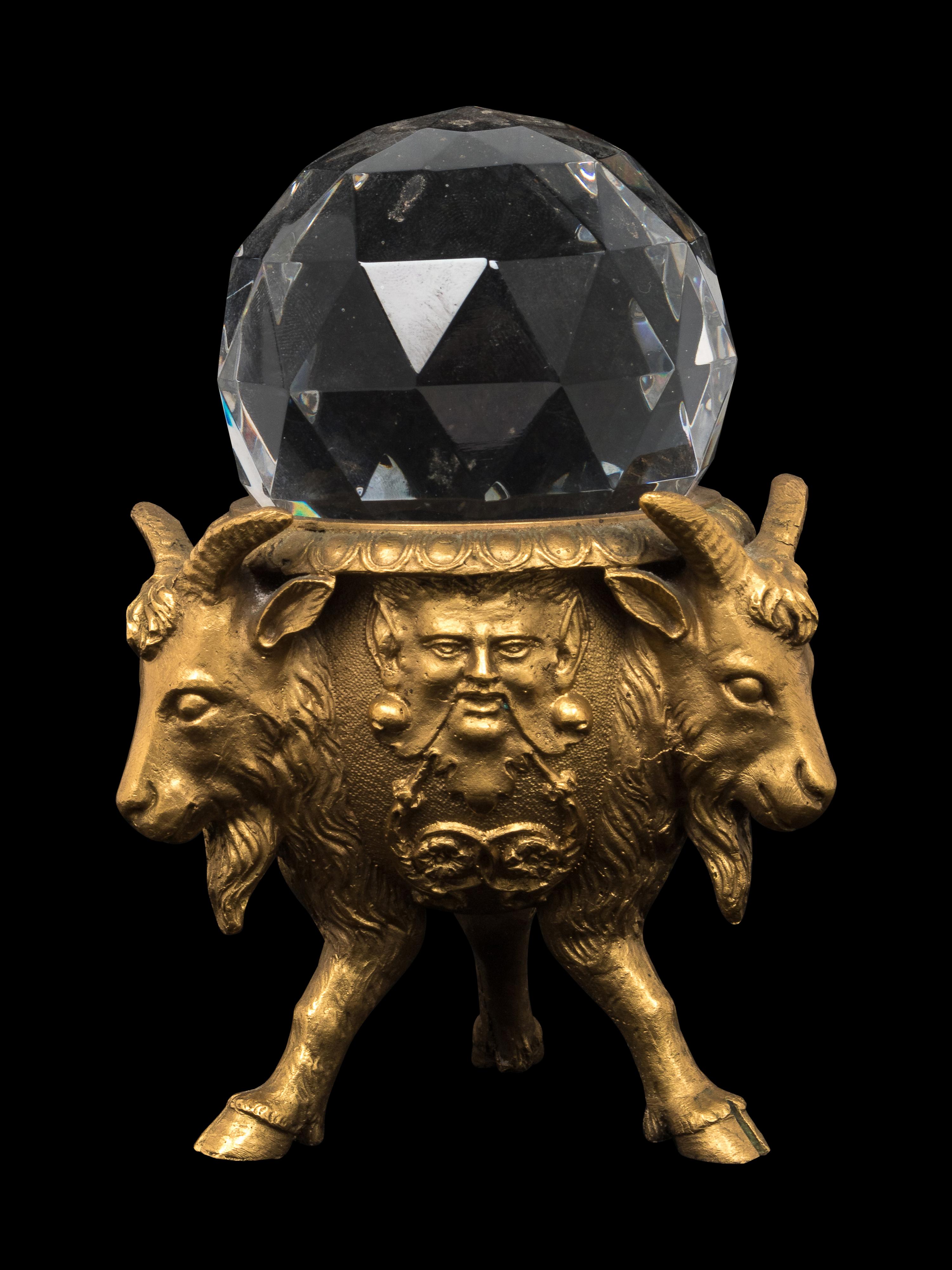 A Neoclassical Gilt Bronze Small Coupe with a Cut Glass Ornament